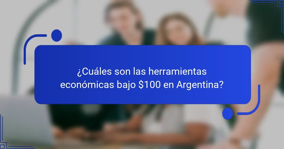 ¿Cuáles son las herramientas económicas bajo $100 en Argentina?